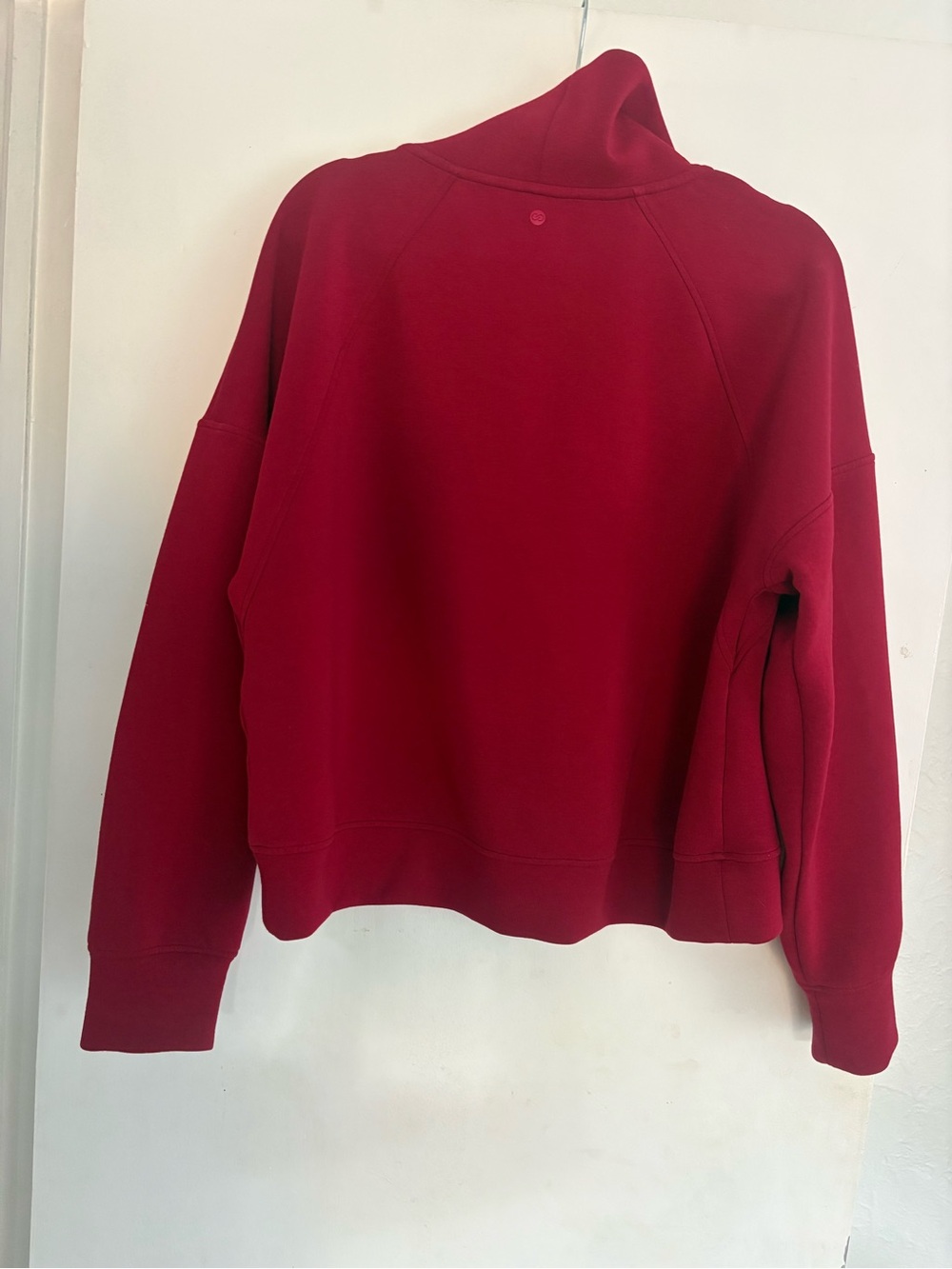 Calia Women's Soft Scuba 1/4 Zip Pullover Sweatshirt - size large - red - Picture 3 of 3